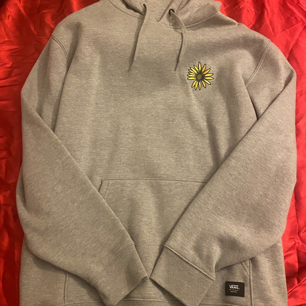 Vans Gray Hoodie With Yellow Daisy
